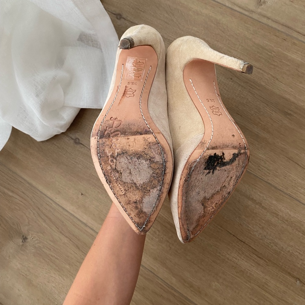 Alice + Olivia Light Pink Suede Pumps - Picture 7 of 10